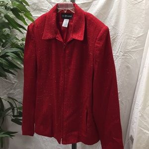Sag Harbor Red sparkle Holiday Jacket
